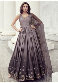 Light Chocalate  Silk Designer Gown 
